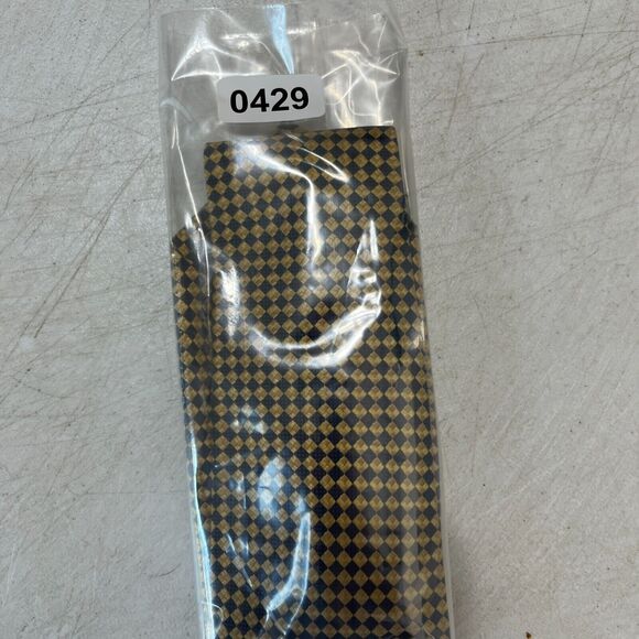 Paul Fredrick Tie Mens 54" Italian Silk Abstract Design Formal Yellow Made USA - Picture 8 of 8